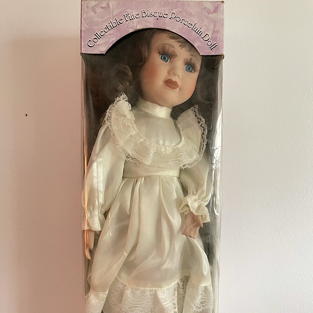 UNOPENED Collectible Fine Bisque Porcelain Doll